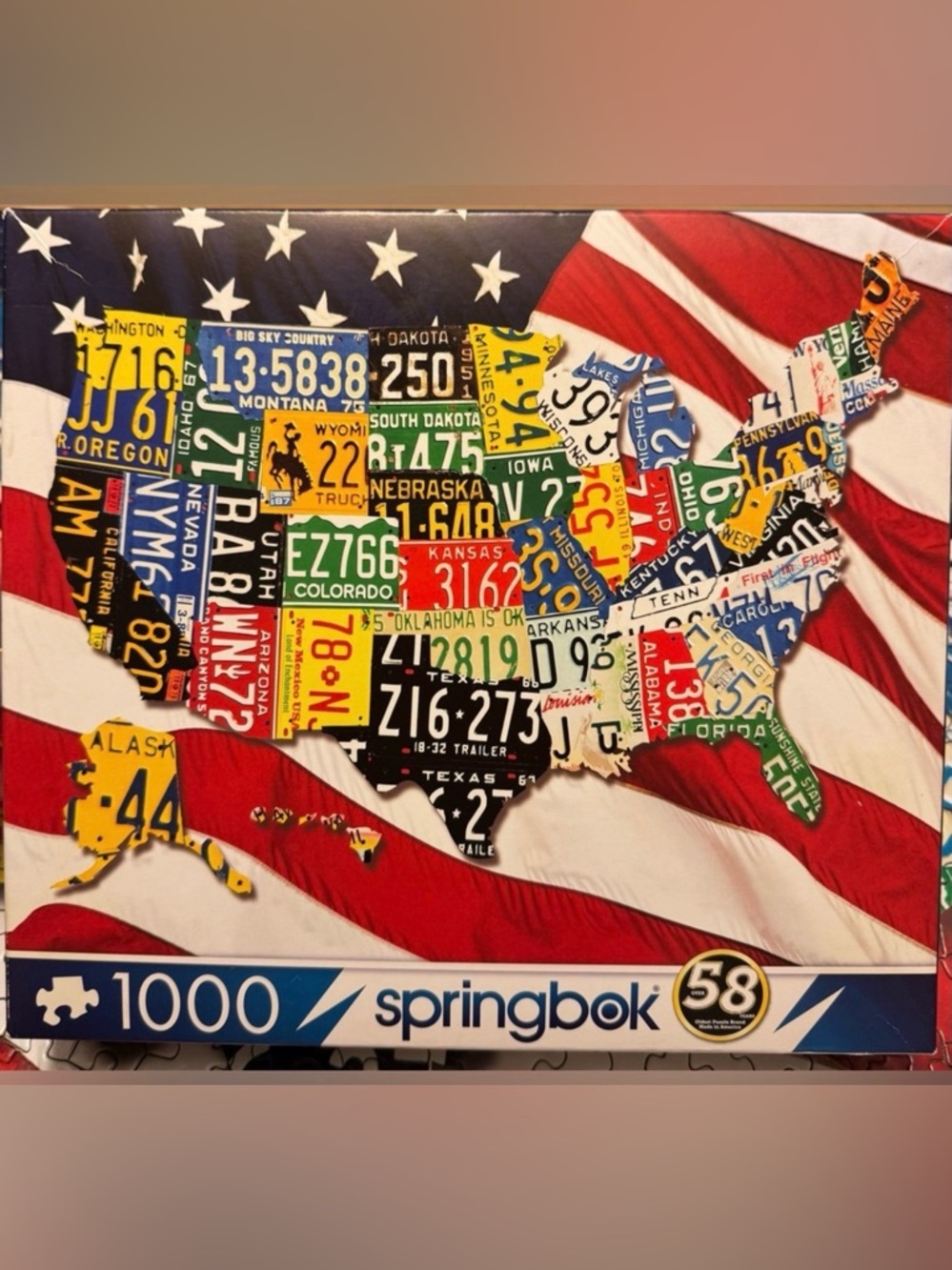 USA License Plate Flag 1000pc Puzzle